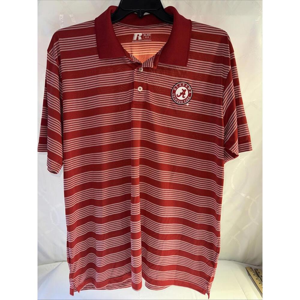 Alabama Russell Logo Men's Polo Shirt Size XL Short Sleeve